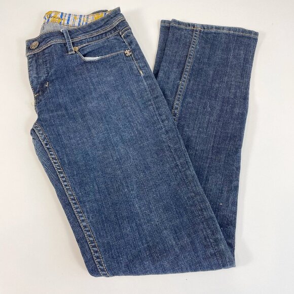 Pepe Jeans Straight Leg Blue Denim Jeans 28 Women’s Mid Rise Flap Pockets - Picture 1 of 10